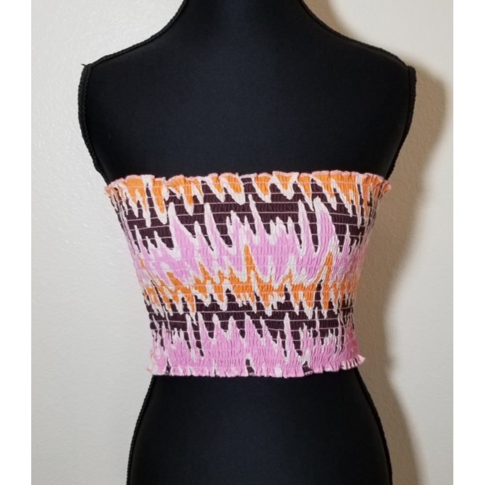 Monki Womens Medium Tube Top Boho Festival Coachella Retro Coastal Hippie NWT